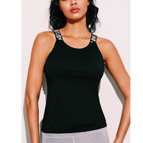 50%off!!! NWT! Urban “LOVE” Tie-up Blk Work-out Top! - Picture 6 of 13